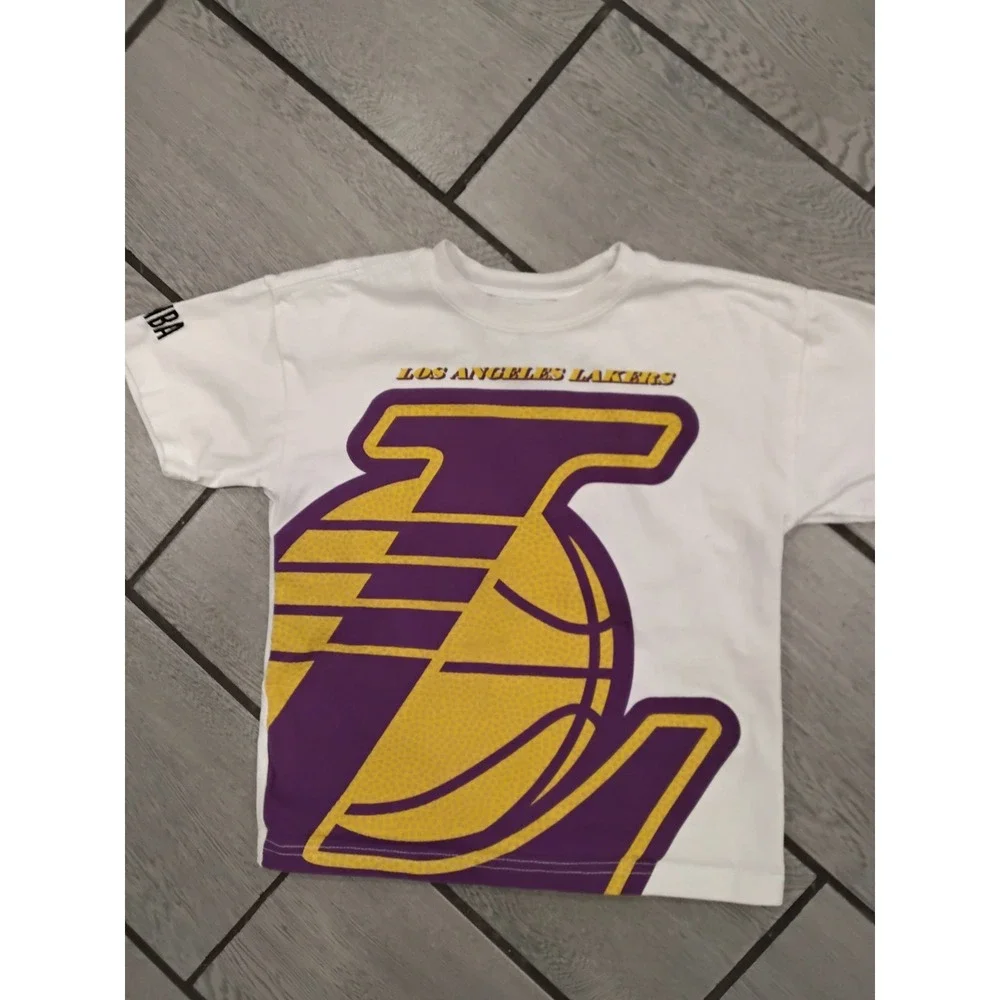 Kids Los Angeles Lakers‎ NBA White Basketball T Shirt Size 4